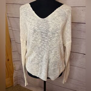 LIKE NEW cream open-back lightweight sweater